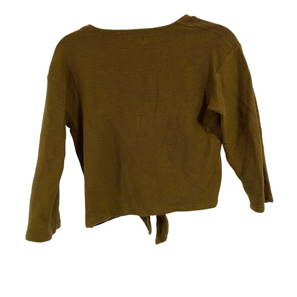 Madewell Texture & Thread Long Sleeve Tie-Front Top Size M - Picture 6 of 8